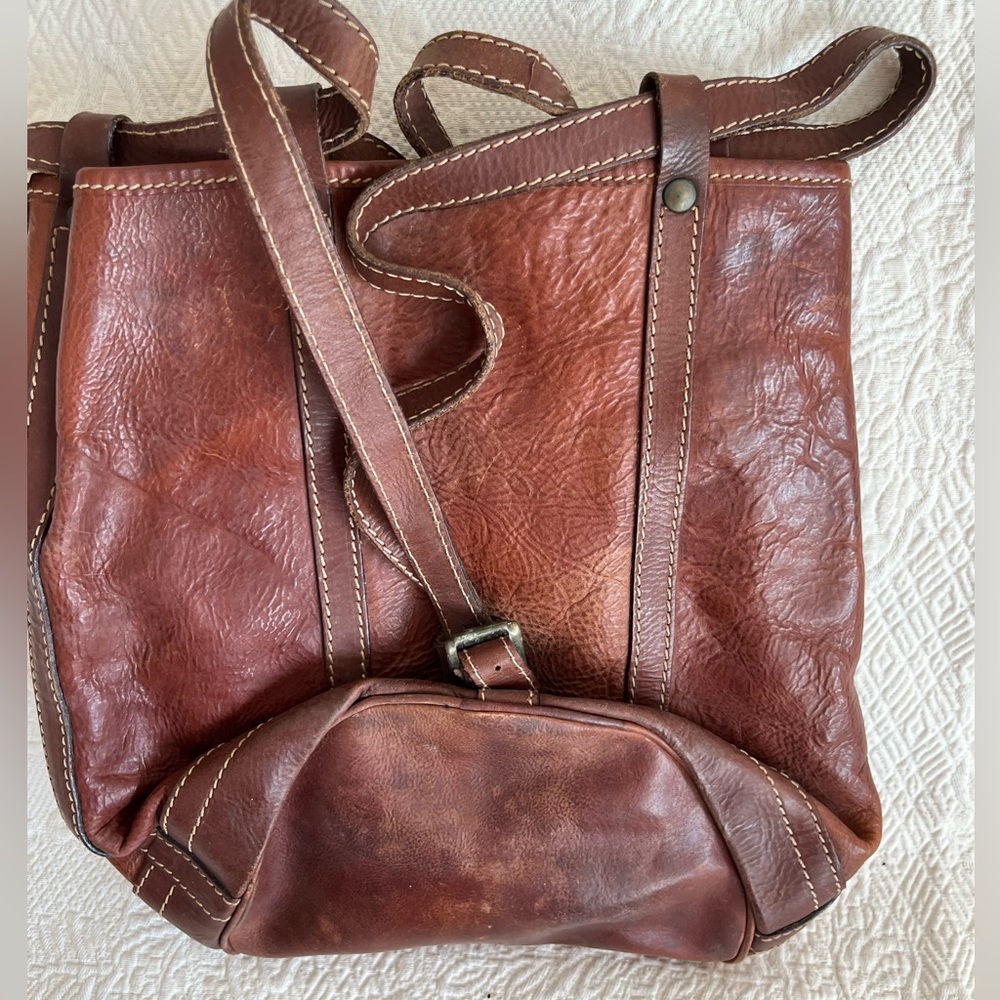 leather bag LARELLA ITALY bucket bag backpack w/ straps Italian vintage - Picture 15 of 17